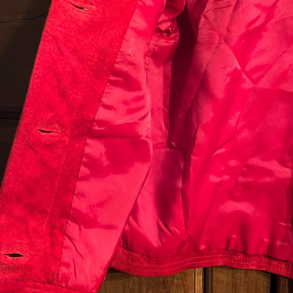 Vintage Dana Brooke Red Suede Leather Jacket - Picture 5 of 9